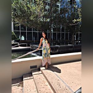 Floral Print High Low Dress